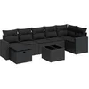 Image de Salon de jardin modulable rotin noir 8 pieces x 65.5 x 69 8 personnes