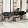 Image de Salon de jardin modulable GENERIQUE resine tressee gris 7 personnes 62 x 65.5 x 69 cm 8 pieces