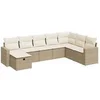 Image de Salon de jardin modulable vidaxl resine tressee beige 8 pieces 55 x 65.5 x 69 cm 2 personnes