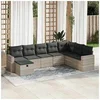 Image de Salon de jardin modulable GENERIQUE 8 pieces gris resine tressee 62 x 65.5 x 69 cm 8 personnes