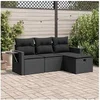 Image de Noir resine tressee 4 pieces salon de jardin modulable x 62 x 69 4 personnes