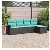 Image de Salon de jardin - Lot de 5 pièces - Rotin - Noir