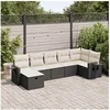 Image de Salon de jardin modulable - Lot de 7 pieces - 7 personnes resine tressee noir