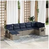 Image de Salon de jardin avec coussins 7 pcs gris résine tressée 3325507