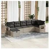 Image de Salon de jardin modulable gris bois massif 7 pieces 62 x 62 x 69 cm 7 personnes