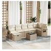 Image de Salon de jardin modulable 2 personnes beige 8 pieces 62 x 62 x 69 cm bois massif