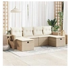 Image de Salon de jardin modulable 6 pieces bois massif beige 62 x 62 x 69 cm 2 personnes