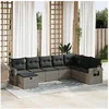 Image de Salon de jardin modulable GENERIQUE 2 personnes 8 pieces gris 62 x 62 x 69 cm resine tressee