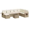 Image de Salon de jardin modulable vidaxl resine tressee beige 9 pieces 62 x 62 x 69 cm 2 personnes