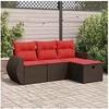 Image de Salon de jardin resine tressee marron 4 pieces 62 x 71 x 69 cm