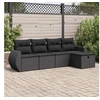 Image de Salon de jardin modulable resine tressee noir 5 pieces x 71 x 69