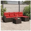 Image de Salon de jardin avec coussins 6 pcs marron résine tressée 3325580