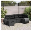 Image de Salon de jardin modulable resine tressee noir 6 pieces x 71 x 69