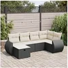 Image de Salon de jardin modulable 6 pièces résine tressée noir 6 personnes - Table pliante