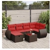 Image de Salon de jardin avec coussins 7 pcs marron résine tressée 3325600