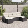 Image de Salon de jardin modulable GENERIQUE 6 pieces noir 6 personnes 62 x 71 x 69 cm resine tressee