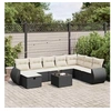Image de Salon de jardin modulable noir bois massif 8 personnes 62 x 71 x 69 cm 9 pieces