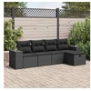 Image de GENERIQUE Salon de jardin modulable - Lot de 5 pièces - 2 personnes - Résine tressée - Noir - Table fixe