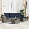 Image de Salon de jardin 6 pcs avec coussins gris résine tressée 3325677