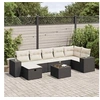 Image de Salon de jardin modulable resine tressee noir 8 pieces x 93 x 69 8 personnes