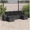 Image de Salon de jardin modulable noir bois massif 6 pieces 62 x 93 x 69 cm 2 personnes