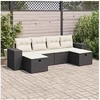 Image de Salon de jardin modulable resine tressee noir 6 pieces 62 x 93 x 69 6 personnes
