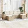 Image de Salon de jardin modulable 6 personnes 6 pieces beige 62 x 93 x 69 cm bois massif