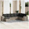Image de Salon de jardin modulable resine tressee gris 8 pieces x 93 x 69 8 personnes