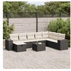 Image de Salon de jardin modulable noir bois massif 8 personnes 62 x 93 x 69 cm 9 pieces