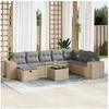 Image de Salon de jardin modulable bois massif beige 9 pieces 62 x 93 x 69 cm 2 personnes