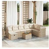Image de Salon de jardin modulable vidaxl bois massif beige 9 pieces 55 x 55 x 37 cm 2 personnes