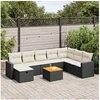 Image de Salon de jardin modulable GENERIQUE resine tressee 9 pieces noir 62 x 65.5 x 69 cm 8 personnes
