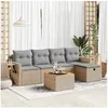Image de Salon de jardin modulable bois massif beige 6 pieces 62 x 62 x 69 cm 5 personnes