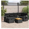 Image de Salon de jardin modulable GENERIQUE 6 personnes - Lot de 7 pièces - Bois massif noir - 62 x 62 x 69 cm