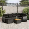 Image de Salon de jardin modulable - Pack de 7 pièces - 2 personnes - Résine tressée - Noir