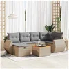 Image de Salon de jardin modulable GENERIQUE 6 personnes resine tressee 62 x 71 x 69 cm 7 pieces