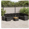 Image de Salon de jardin modulable GENERIQUE 8 personnes noir 9 pieces 62 x 93 x 69 cm resine tressee