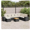 Image de Salon de jardin modulable GENERIQUE resine tressee noir 9 pieces 62 x 93 x 69 cm 8 personnes