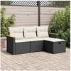 Image de Salon de jardin modulable Lot de 4 pieces GENERIQUE resine tressee noir 4 personnes table fixe 55x53x55 cm