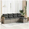 Image de Salon de jardin modulable - Lot de 5 pieces - GENERIQUE resine tressee gris 2 personnes