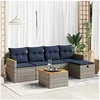Image de Salon de jardin 6 pcs avec coussins gris résine tressée 3325911