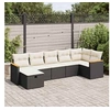 Image de Salon de jardin modulable resine tressee noir 7 pieces x 62 x 69