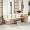 Image de Salon de jardin modulable bois massif beige 8 pieces 62 x 62 x 69 cm 7 personnes