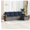 Image de Salon de jardin 5 pcs avec coussins gris résine tressée 3325960