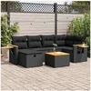 Image de Salon de jardin resine tressee noir 7 pieces x 62 x 69 6 personnes