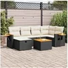 Image de Salon de jardin - Lot de 7 pieces - 6 personnes resine tressee noir