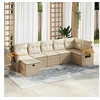 Image de Salon de jardin 7 pieces beige 7 personnes 62 x 62 x 69 cm resine tressee