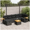Image de Salon de jardin resine tressee noir 8 pieces x 62 x 69 7 personnes