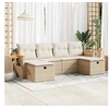 Image de Ensembles canapés, fauteuils et tables de jardin resine tressee beige 6 pieces x 62 x 69