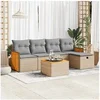 Image de Salon de jardin resine tressee beige 6 pieces x 59 x 69 5 personnes